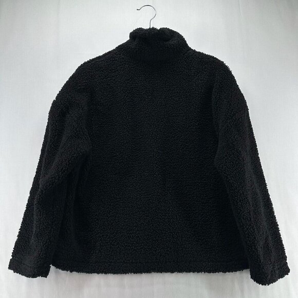 LNA Clothing Sweatshirt Womens S Deep Pile Fleece 1/4 Zip Pullover Jumper Black - Picture 2 of 9